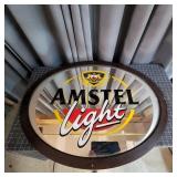 Q2 - Amstel Light Oval Bar Mirror with W Amstel Li