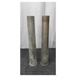 P2 - Two 70mm Military Artillery Shell C Pair of l