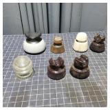 T5 - Lot of 7 Electrical Insulators Glas Lot of 7