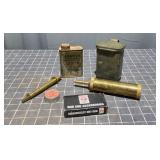 Mc - Brass Powder Flask, Oiler & Gun Cle Collectio