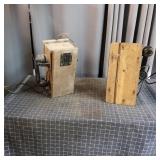 M4 - Pair of Primitive Wooden Wall Telep Two early