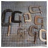Flb - Assorted C-Clamps Various Sizes an Collectio