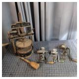 Q2 - Antique Fruit Press with Three Hand Collectio