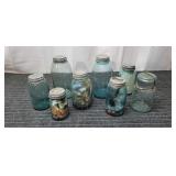 P3 - Collection of Blue Glass Ball and A Assortmen