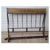 Yd - Metal Bed Frame Headboard with Wood Metal bed