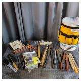 T1 - Tool Bucket Lot with Pipe Wrenches, Assortmen