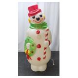 T6 - Blow Mold Snowman Lighted Christmas Plastic b
