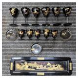 E3 - Japanese Black Lacquerware Sake Set Japanese