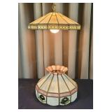 S2 - Two Stained Glass Pendant Lamp Shad Pair of s