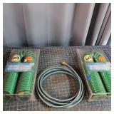 Flb - Coil Garden Hoses with Nozzles and Set inclu