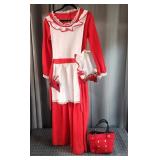 K2 - Mrs. Claus Costume with Apron and R Mrs. Clau