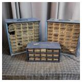 G2 - Three Metal Small Parts Organizer C Lot of th