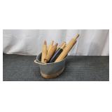 Q2 - Collection of Wooden Rolling Pins w Collectio