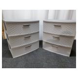 K3 - Pair of 3-Drawer Plastic Storage Un Two match