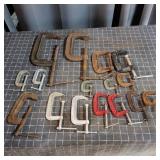 Flb - Large Lot of Assorted C-Clamps Var Collectio