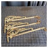 M3 - Three Ornate Cast Iron Swing Arm Cu Cast iron