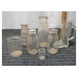 I2 - Collection of Clear Glass Milk Bott Assortmen
