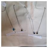 Mc - Four Pendant Necklaces with Gemston Lot of fo