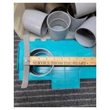 I3 - Gray PVC Pipe Couplings Lot Collection of gra