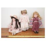 3 Porcelain Dolls -  Collector