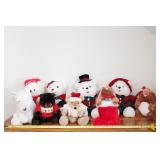 4 Santa Bears & Other Christmas Themed Plush