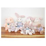 Plush Bunnies & Pig - 8 pc