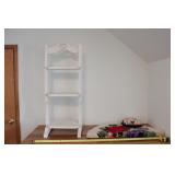 Hook Rug Items & White 3 Tier Shelf