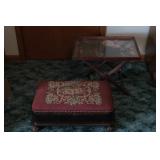 Ottoman & Small Folding Table
