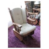 Wood Glider w/Cream Cusions