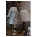 2 Brass Candlestick Style Lamps