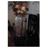 Asian theme vase with pedistal