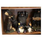 6 Resin Black Bear Figures