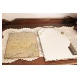 Small antique Wall Mirror W/Scolloped & Floral Pat