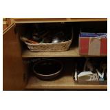 Stoneware bowl, assorted flatware, kitchen