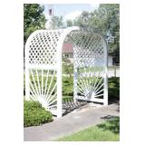 white vinyl Trellace w/ arched lattice