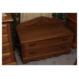 Oak Low 2 Drawer Chest