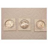 3 Coins: Franklin Halves 1963, 58, 52