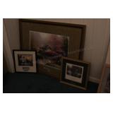 3 Framed Thomas Kinkade prints