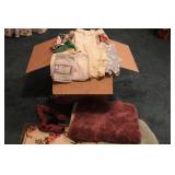 Bath rugs, kitchen towels, Misc drapes, table runn