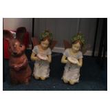 Bunny & 2 Fairies  yard décor