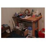 Wooden craft bench (No Contents)