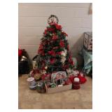 Christmas tree, cheese knives and tins