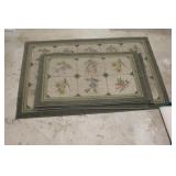Green floral rug lot