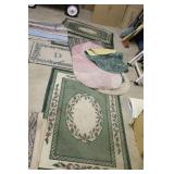 green floral throw rugs