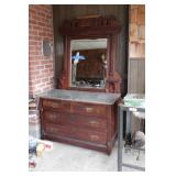 Marble top Dresser with mirror