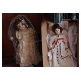 Porcelai Doll - Victorian Lady & Plastic Doll w/St