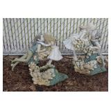 2 nymph boy/girl kissing figures (1 needs repair)