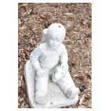 Cement - Sitting Boy w/Dog 13"