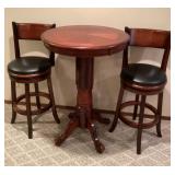 30" round pub table & 2 chairs