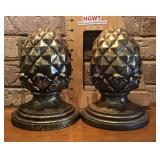 Pair of pineapple bookends